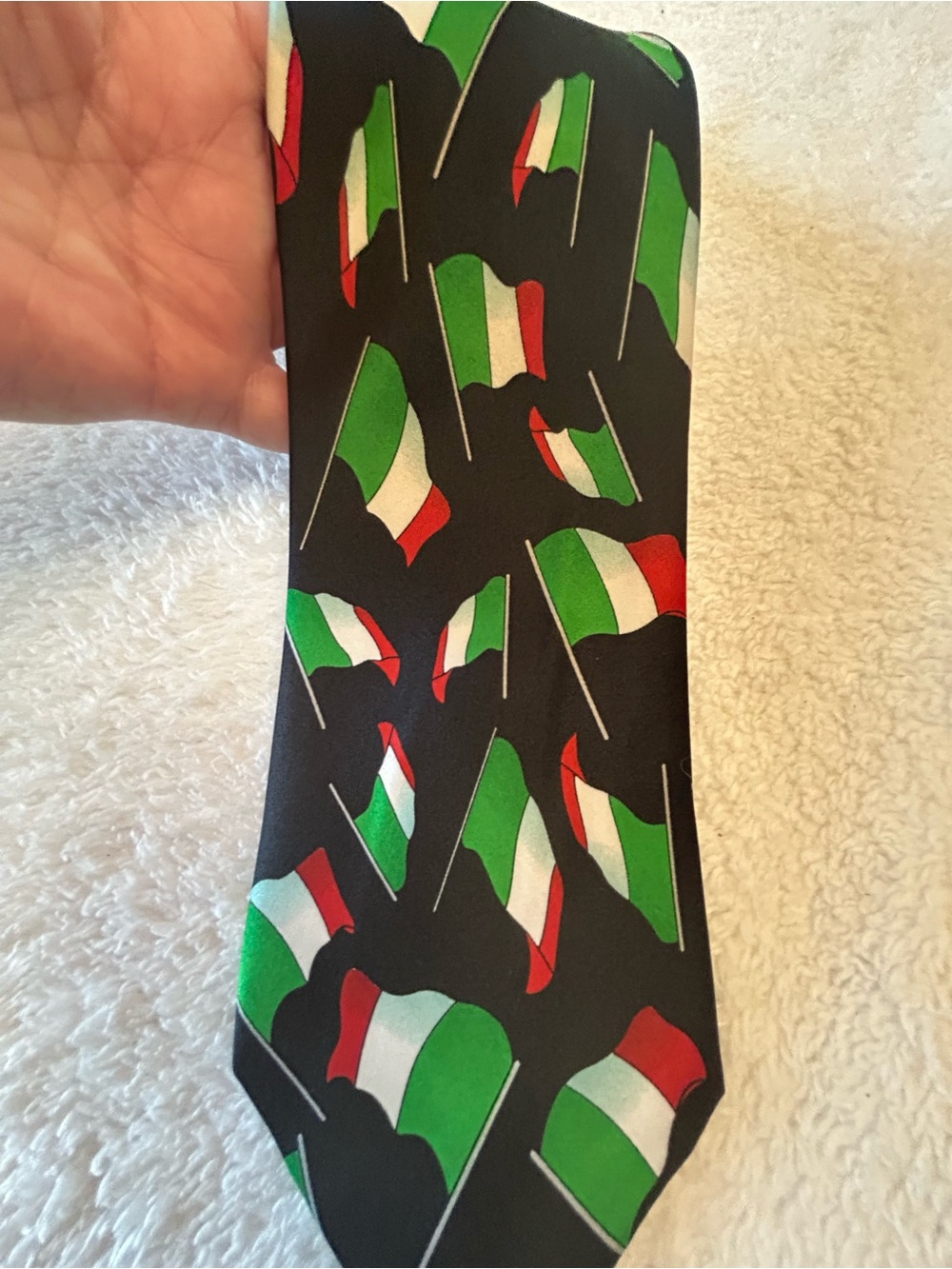 🎁3 for $30 - Black Tie with Italian Flag